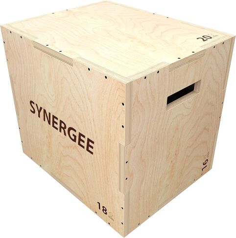 Synergee 3 in 1 Wood Plyometric Box for Jump Training and Conditioning. All in One Jump Trainer. Sizes 30/24/20, 24/20/16, 20/18/16, 16/14/12 in Saudi Arabia