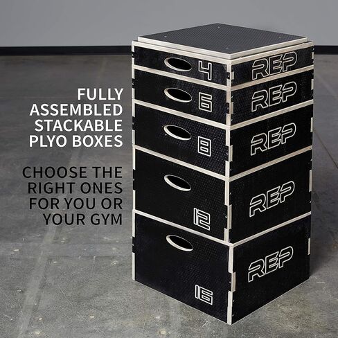 Stackable Wood Plyometric Box for Jump Training, Fitness and Conditioning (16 inch) in Saudi Arabia