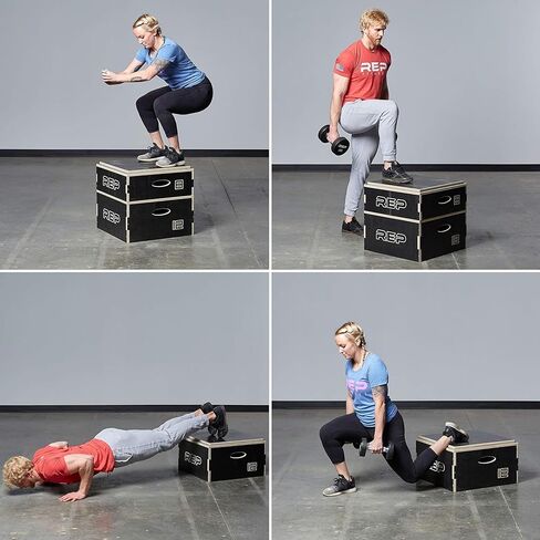 Stackable Wood Plyometric Box for Jump Training, Fitness and Conditioning (16 inch) in Saudi Arabia