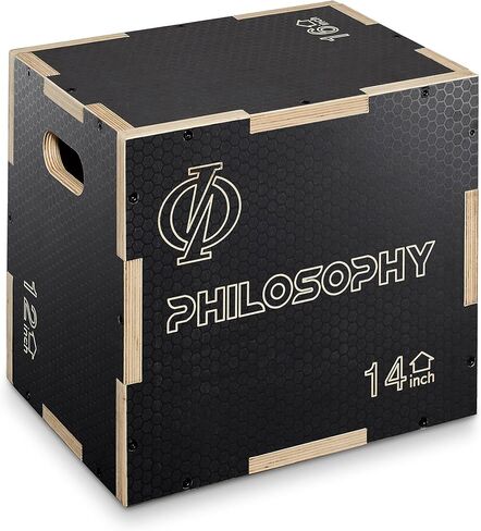 Philosophy Gym 3-in-1 Non-Slip Wooden Plyo Box, Wood Plyometric Jump Box Platform for Home Gym, HIIT, Step-Ups, and Strength Training in Saudi Arabia