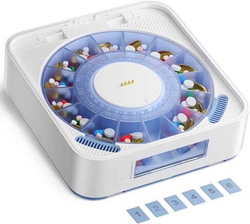 صينية ذات سعة قابلة للتوسيع لموزع حبوب الدواء التلقائي، طبقة تخزين إضافية متوافقة مع نماذج صينية ideerfit 2/3/4، ملحق منظم الأدوية لكبار السن والاستخدام طويل الأمد (أبيض) in Kuwait