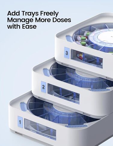 صينية ذات سعة قابلة للتوسيع لموزع حبوب الدواء التلقائي، طبقة تخزين إضافية متوافقة مع نماذج صينية ideerfit 2/3/4، ملحق منظم الأدوية لكبار السن والاستخدام طويل الأمد (أبيض) in Kuwait