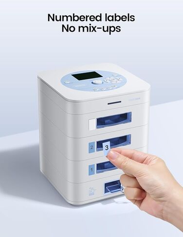 صينية ذات سعة قابلة للتوسيع لموزع حبوب الدواء التلقائي، طبقة تخزين إضافية متوافقة مع نماذج صينية ideerfit 2/3/4، ملحق منظم الأدوية لكبار السن والاستخدام طويل الأمد (أبيض) in Kuwait