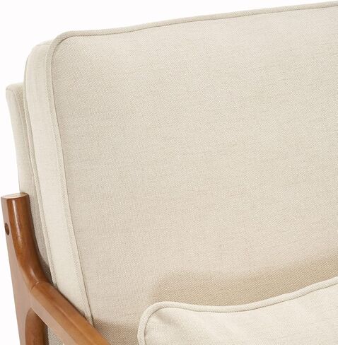 Oak Armrest Oak Upholstered Single Lounge Chair Indoor Lounge Chair Off-White in Saudi Arabia