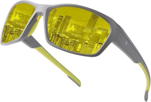 BIRCEN Night Vision Glasses for Driving: Running Cycling Sport Night Anti Glare Yellow Glasses for Men Women in Kuwait