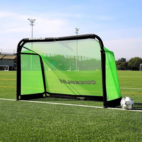 أهداف كرة القدم للتدريب QuickPlay Pro Alu - أهداف كرة القدم المحمولة المنبثقة مع إطار من الألومنيوم، شبكات كرة القدم في الفناء الخلفي للأطفال ومعدات تدريب كرة القدم مع عبوة قابلة للطي لمدة 10 ثوانٍ in Saudi Arabia