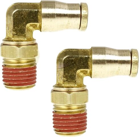 PP69SCC كوع دوار من النحاس - لجزء توصيل نظام أنابيب الهواء المضغوط PP69SCC-2Pack - تركيب توصيل الأنابيب - 1/4 بوصة × 1/4 بوصة دفع للداخل × ذكر NPTF -10 درجة فهرنهايت إلى 200 درجة فهرنهايت 2 حزمة ذهبية - أجزاء ضاغط الهواء in Kuwait