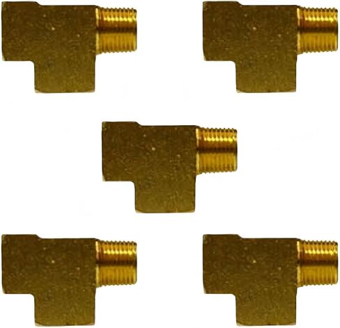 تركيب نحاسي 127C - للشحوم والوقود وLP والغاز الطبيعي والتبريد والأجهزة والأنظمة الهيدروليكية - 5 عبوات 1/4 بوصة أنثى NPT x ذكر NPT x أنثى NPT أصفر -65 درجة فهرنهايت إلى +250 درجة فهرنهايت in Kuwait
