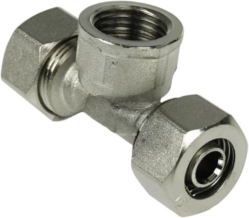 M8019 Compressors Reducing Tee - for Rapidair Maxline Compressed piping System Connection Part - Compressors Piping Tee Replacement - 1/2" Female NPT Inlet 1/2" x 1/2" Silver Solid brass in Saudi Arabia