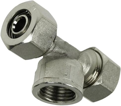 M8019 Compressors Reducing Tee - for Rapidair Maxline Compressed piping System Connection Part - Compressors Piping Tee Replacement - 1/2" Female NPT Inlet 1/2" x 1/2" Silver Solid brass in Saudi Arabia