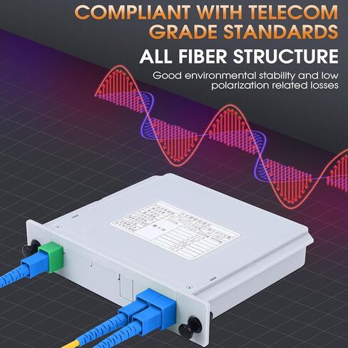 SC/UPC PLC Fiber Optic Splitter 1x2 Cassette Card Inserting, Optic Fiber Splitter for Home Wiring, LAN, Network Rooms, Fiber Distribution Box in Saudi Arabia