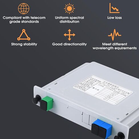 SC/UPC PLC Fiber Optic Splitter 1x2 Cassette Card Inserting, Optic Fiber Splitter for Home Wiring, LAN, Network Rooms, Fiber Distribution Box in Saudi Arabia