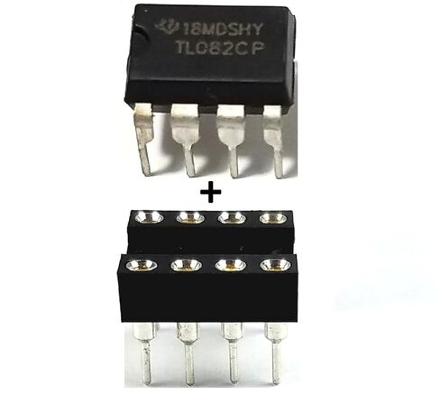 TL082CP Dual High Slew Rate JFET-Input Operational Amplifier Op-Amp IC DIP-8 & 8-Pin DIP Sockets with Machined Contact Pins (Pack of 1) in Saudi Arabia