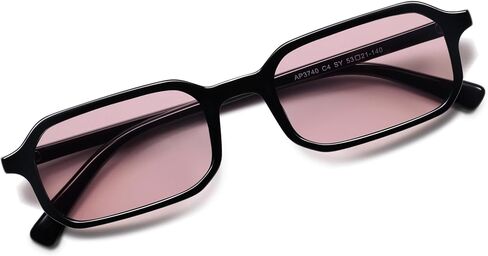 Retro Narrow Rectangle Sunglasses Womens Mens 90s Skinny Sunnies Vintage Thin Frame AP3740 in Kuwait