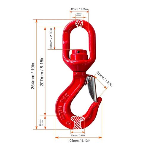 1pcs Rotating Hook Heavy Duty Alloy Steel Lifting Eye Rigging with Bearing for Hoist Crane Rotating Hook 3.15T Crane Hoist in Saudi Arabia