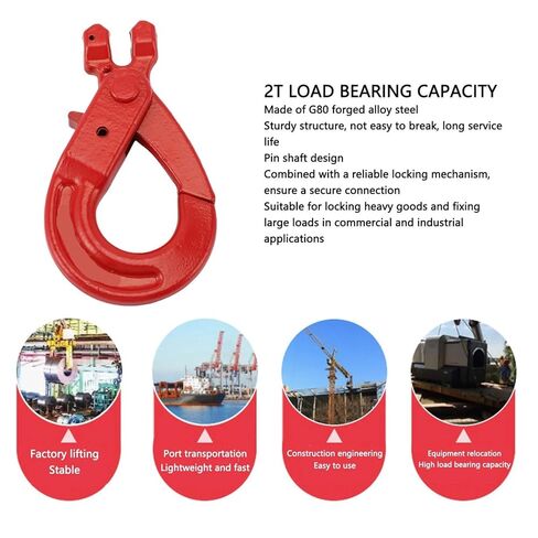 1 قطعة خطاف زلة Clevis خطاف انتزاع 2T محمل G80 خطاف أمان من سبائك الصلب لرفع معدات النقل في الميناء in Saudi Arabia