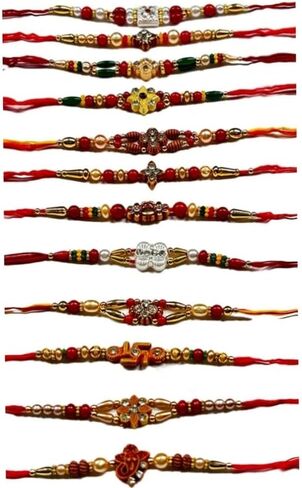 راخي للأخ | المصمم الهندي Rakhi Thread Gift for Bhai ، Bhaiya ، Bhatija & Bhabhi | يتضمن Super Hero Rakhi للأطفال | متوافق مع احتفالات راكشا بانهان in Kuwait