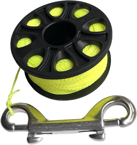 Underwater Exploration Reel with, Visible Nylon Cord and Double Steel Hook for Navigation, Suitable for Exploration, Fluorescent Yellow in Kuwait
