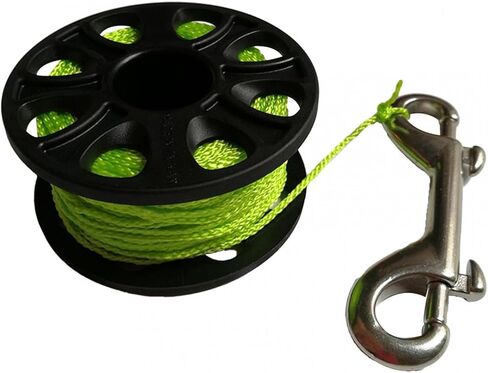 Diving Reel Double Ended Bolt Snap Clip Equipment Finger Spool for Underwater Sports, Orange in Kuwait