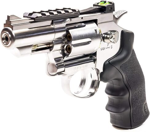 Black Ops Exterminator 2.5 بوصة BB Gun Revolver، مسدس هواء، بنادق للبالغين، مسدس ثاني أكسيد الكربون، كريات عيار .177 ومسدسات BB، معدن كامل، خراطيش 12 جرام، 350 إطارًا في الثانية، طلاء كروم in Saudi Arabia