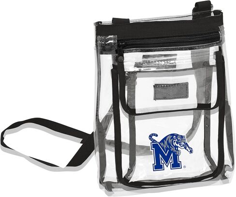 Brands Logo Gameday Clear Crossbody حقيبة - معتمدة من الملعب ، حزام قابل للتعديل ، جيب السوستة الأمامية in Kuwait