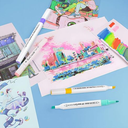 [2025 Upgraded] Alcohol Markers, 120 Colors Premium Hexagonal Markers Set Gift Box for Kids, Students, Adults, Artists in Coloring & Drawing(Fine &Broad) in Kuwait