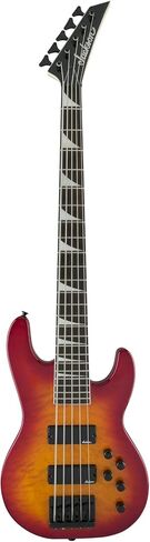 Jackson JS Series Concert Bass JS3VQ 5-String Electric Guitar (Right-Handed, Cherry Burst) Bundle with Polyester Protective Hardshell Gig Bag with Zipper Pocket (Black), and Steel Strings (3 Items) in Kuwait