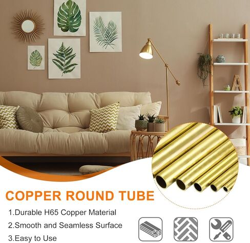MECCANIXITY Brass Tubing, 20mm OD x 0.5mm Wall Thickness x 305mm(12") Length H65 Brass Round Tube Seamless Metal Straight Pipe Tube for DIY Crafts Industry Construction in Saudi Arabia