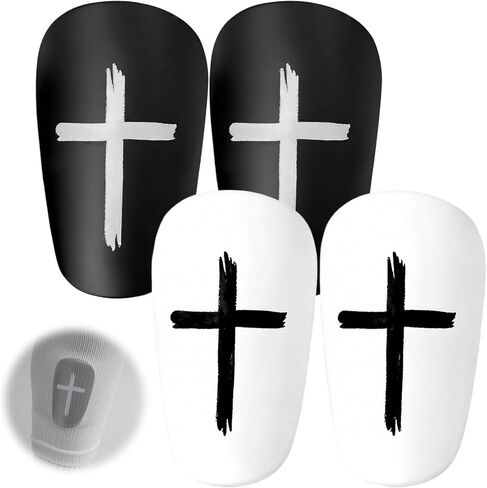 2 Pairs Mini Shin Guards Soccer, Small Shin Pads with Cross Design, Lightweight Low Profile Football Leg Protection for Kids Youth and Adults, Streamlined Fit for Training in Kuwait
