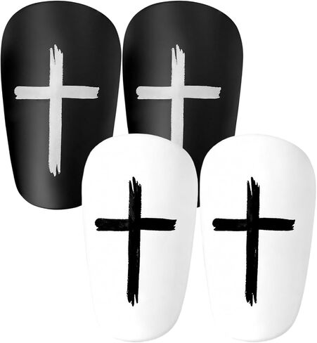2 Pairs Mini Shin Guards Soccer, Small Shin Pads with Cross Design, Lightweight Low Profile Football Leg Protection for Kids Youth and Adults, Streamlined Fit for Training in Kuwait