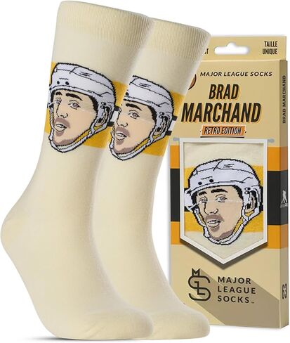 جوارب الدوري الرئيسي - جوارب NHL Boston Bruins Fan - مثالية لمحبي الهوكي - ملابس للجنسين لعشاق الرياضة - مقاس 7-13 in Kuwait