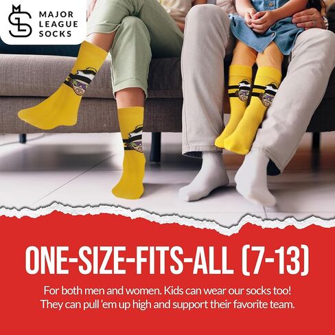 Major League Socks - NHL Boston Bruins Fan Socks - Ideal for Hockey Lovers - Unisex Apparel for Sports Enthusiasts- Size 7-13 in Saudi Arabia