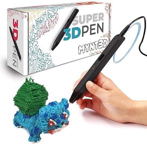 MYNT3D Super 3D Pen, 1.75mm ABS and PLA Compatible 3D Printing Pen & PLA 3D Pen Filament Refill Pack (10 Color, 3m Each) & ABS 3D Pen Filament Refill Pack (10 Color, 3m Each) in Kuwait
