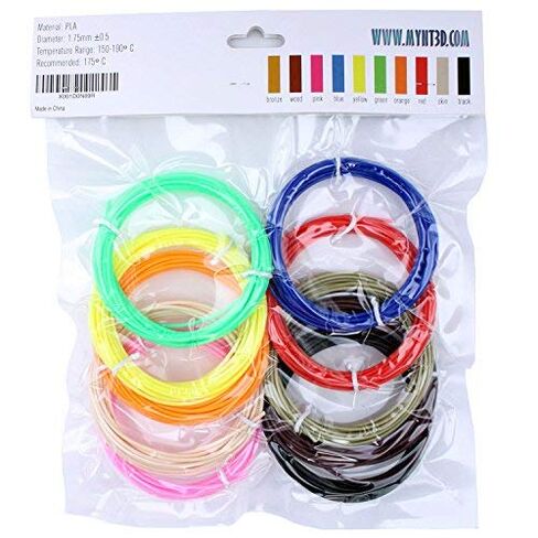 MYNT3D Super 3D Pen, 1.75mm ABS and PLA Compatible 3D Printing Pen & PLA 3D Pen Filament Refill Pack (10 Color, 3m Each) & ABS 3D Pen Filament Refill Pack (10 Color, 3m Each) in Kuwait