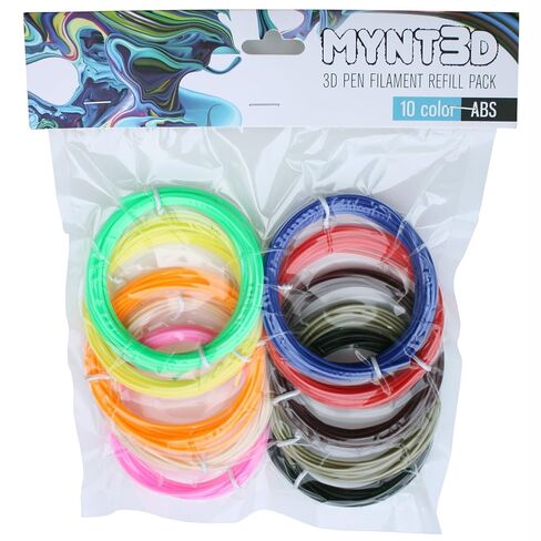 MYNT3D Super 3D Pen, 1.75mm ABS and PLA Compatible 3D Printing Pen & PLA 3D Pen Filament Refill Pack (10 Color, 3m Each) & ABS 3D Pen Filament Refill Pack (10 Color, 3m Each) in Kuwait