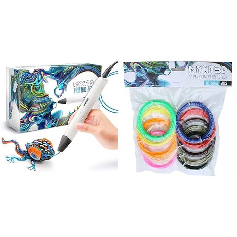 MYNT3D Professional Printing 3D Pen with OLED Display Bundle with 10 Color 3m Each ABS 3D Pen Filament Refill Pack in Kuwait