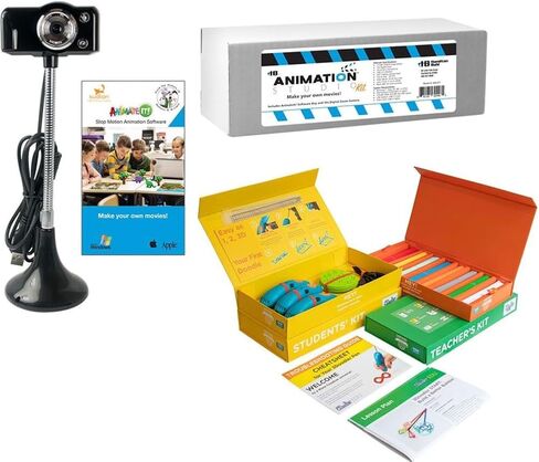 HamiltonBuhl STEAM-CP2 STEAM/STEM Content Producer's Kit #2, Includes: (1) Animation Studio Kit (ANI-KIT) and (1) 3Doodler EDU 6-Pen Classroom Learning Pack in Kuwait