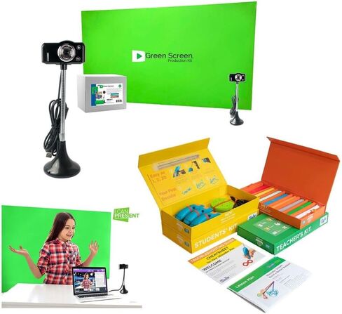 HamiltonBuhl STEAM-CP1 STEAM/STEM Content Producer's Kit #1, Includes: (1) Green Screen Production Kit (GRN-KIT) and (1) 3Doodler EDU 6-Pen Classroom Learning Pack in Kuwait
