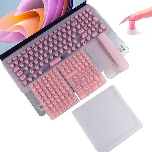 Long Nail Keyboard Stickers & Cover for Long Nails - 119 Keys Set, Fits 15-17 Inch Laptops, Portable Plastic Storage Case, Ideal Gift (Pink) in Kuwait