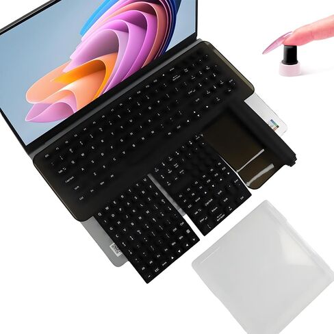 Long Nail Keyboard Stickers & Cover for Long Nails - 119 Keys Set, Fits 15-17 Inch Laptops, Portable Plastic Storage Case, Ideal Gift (Pink) in Kuwait