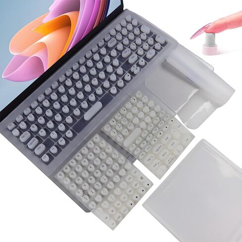 Long Nail Keyboard Stickers & Cover for Long Nails - 119 Keys Set, Fits 15-17 Inch Laptops, Portable Plastic Storage Case, Ideal Gift (Pink) in Kuwait