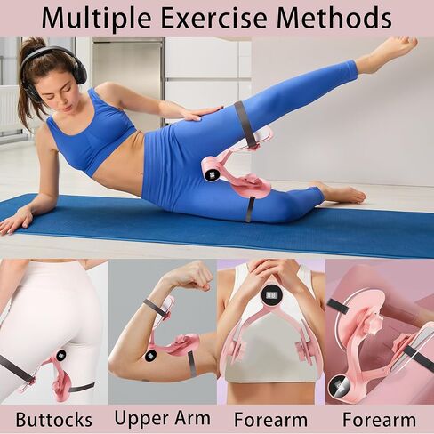 Pelvic Floor Trainer for Women - Inner Thigh Master Exerciser Devices with Counter & Leg Strap, Postpartum Rehabilitation Pelvic Floor Kegel Toner Equipment for Woman Home Office Workout in Kuwait