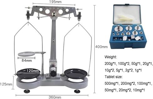 Precision Mechanical Balance, 500G/0.02G Single Lever Table Balance Scale, with Standard Weights, 4.7" Pan, Physical Mechanics Experimental Equipment Teaching Aids in Saudi Arabia