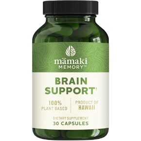 Mamaki Memory Brain Support Supplement - Non-GMO, Plant-Based Capsules 30 Count - Hawaiian Mamaki Leaf for Memory Recall, Focus, Clarity & Cognitive Wellness - Caffeine-Free & Antioxidant Support in Saudi Arabia