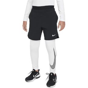 بنطال ضيق للتدريب Dri-FIT من Nike Pro Warm Big Kids (للأولاد) (HF4364-100، أبيض/أسود) مقاس كبير in Kuwait