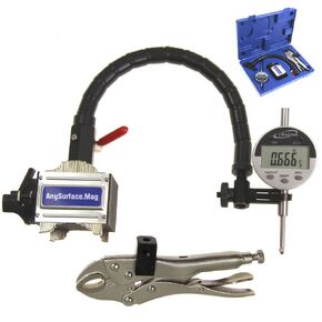 iGaging Digital Indicator 1"/0.0005" Flexible Arm Uneven Surface Magnetic Base (Any Surface) Tight Grip Locking Vise w/Case in Kuwait
