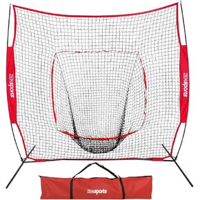 ZENY 7'×7' Baseball Softball Practice Net Hitting Batting Catching Pitching Training Net w/Carry Bag & Metal Bow Frame, Baseball Training Equipment in Saudi Arabia