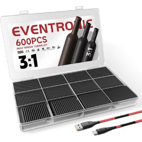 مجموعة أنابيب الانكماش الحراري Eventronic 3:1 600 قطعة، أنبوب الانكماش الحراري السلكي، أنبوب الانكماش الكهربائي، أنابيب الانكماش الحراري الصناعية، أنابيب تغليف الأسلاك المنكمشة in Kuwait