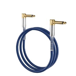 Professional Guitar Instrument Cable 10 FT, 90 Degree Right Angled to Straight 1/4 Inch 6.35mm TS Mono Shielded Hi-Fi Bass Amp Cord, Gold-Plated, Reinforced SR for Electric Guitar Amplifier Mixer-Blue in Kuwait