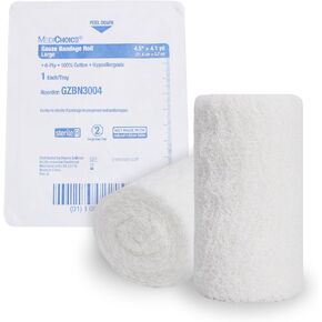 Sterile Gauze Rolls [60 Rolls] - 4.5" x 4.1 Yards Rolls, 100% Cotton Wound Dressing Sterile Wraps, 6 Ply Individually Wrapped Weaved Bandage, Highly Absorbent First Aid Gauzes in Saudi Arabia